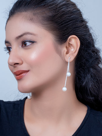 Double-Layer Silver Earrings [ZJSTPS/20806]