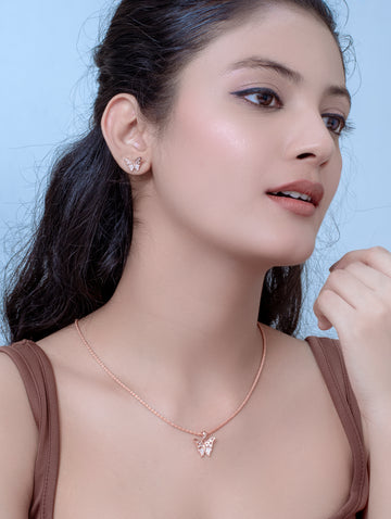 Gold Butterfly Pendant Set [ZJSPST/6246]